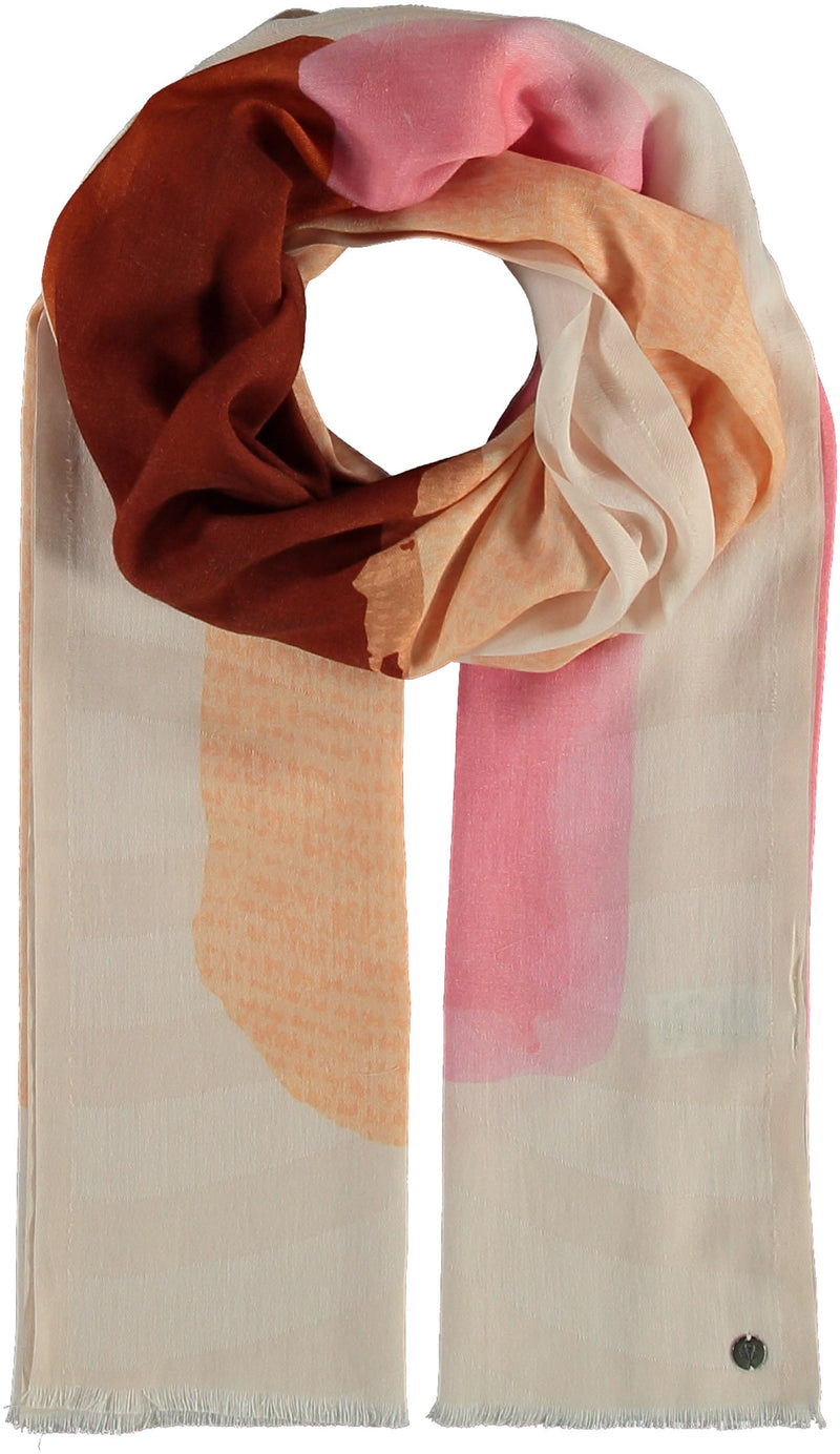 Brush Stroke Print Scarf CORAL