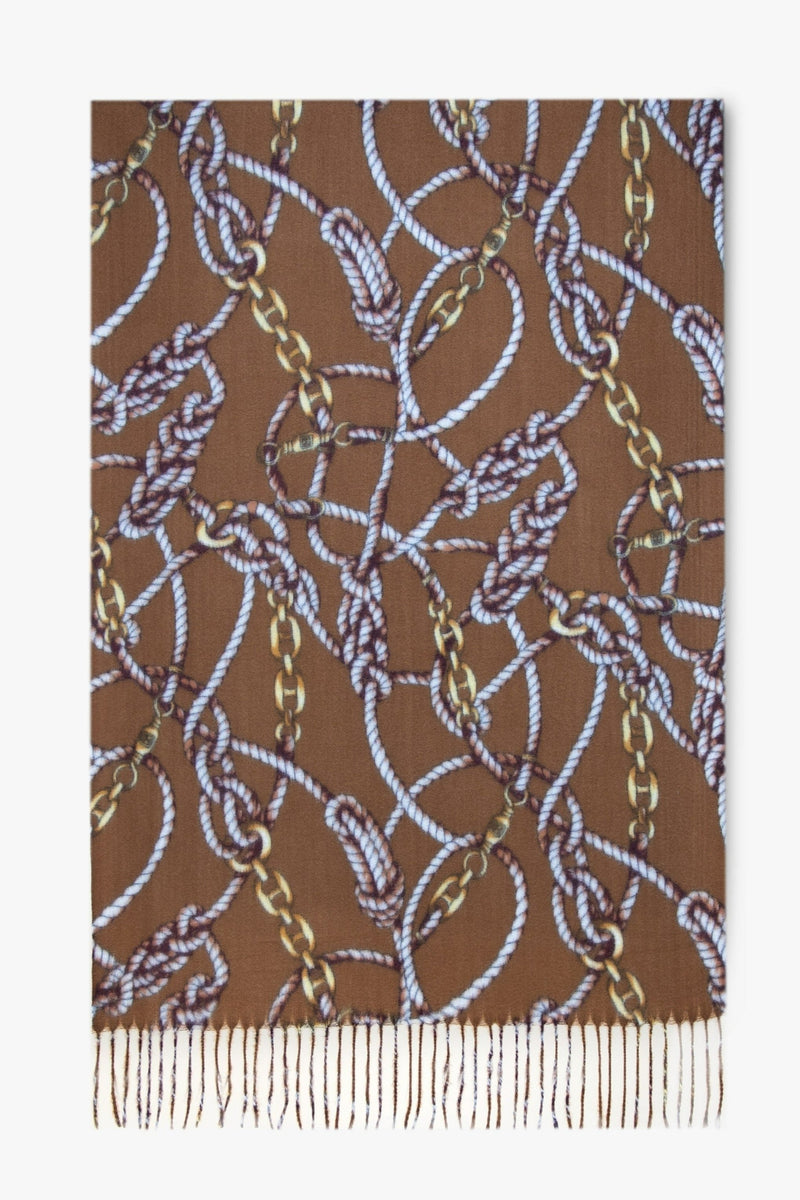 Chain Pattern Print Scarf